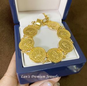 Lanz Gelang Koin Premium Seperti Emas 24 Karat Titanium