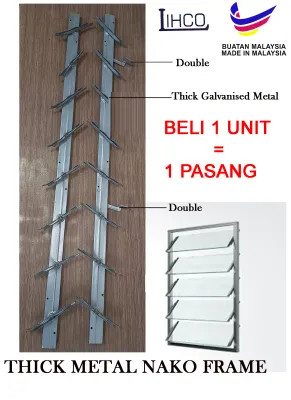 (1-2 Hari Dapat + BELI 1 = 1 PASANG ) LICHO BRAND ONE PAIR TINGKAP NACO GALVANISED / SILVER WINDOW LOUVRE / SINGLE DOUBLE LOUVER / NAKO TINGKAP CERMIN / LOUVER WINDOW