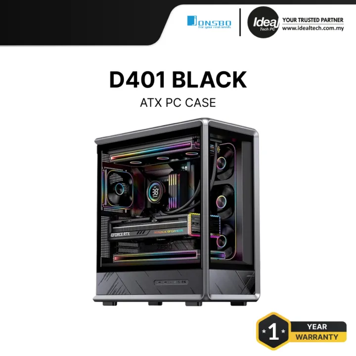 JONSBO D401 | TOP BOTTOM DUAL CHAMBER DESIGN | SUPPORT BACK CONNECT MOTHERBOARD | SUPPORT UP TO 10 FAN | ATX DESKTOP CASE
