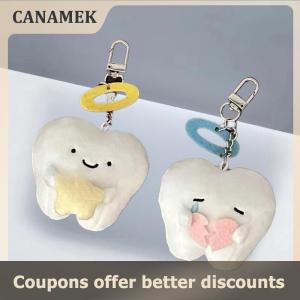 【 CANAMEK 】 Cute Creative Tooth Wings Plush Doll Toy Kawaii Plush Cartoon Doll Keychain Backpack Pendant Bag Decoration Accessories Gifts