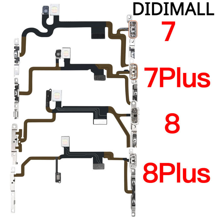 Power Volume Button Silent Switch Flex Cable With Metal Bracket