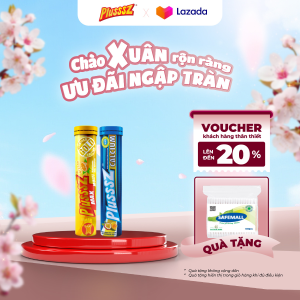 [COMBO 2 TUÝP X 20 VIÊN] Viên Sủi Plusssz Multivitamin – (Cam) + Plusssz Calcium – (Đào Chanh Leo)