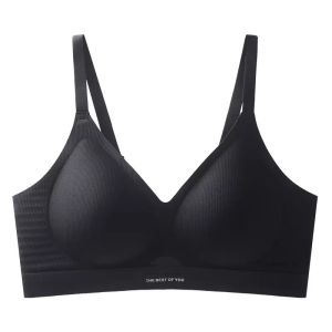 No Running Cup Markless Underwear Comfortable Machine Washable Fixed Cup Sports Soft Support Jelly Strip Bra For Women