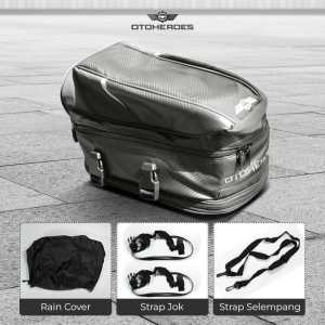 COD OTOHEROES Tas Motor Touring Belakang Waterproof Back Seat Tail Storage Bag PU Leather - RR9014