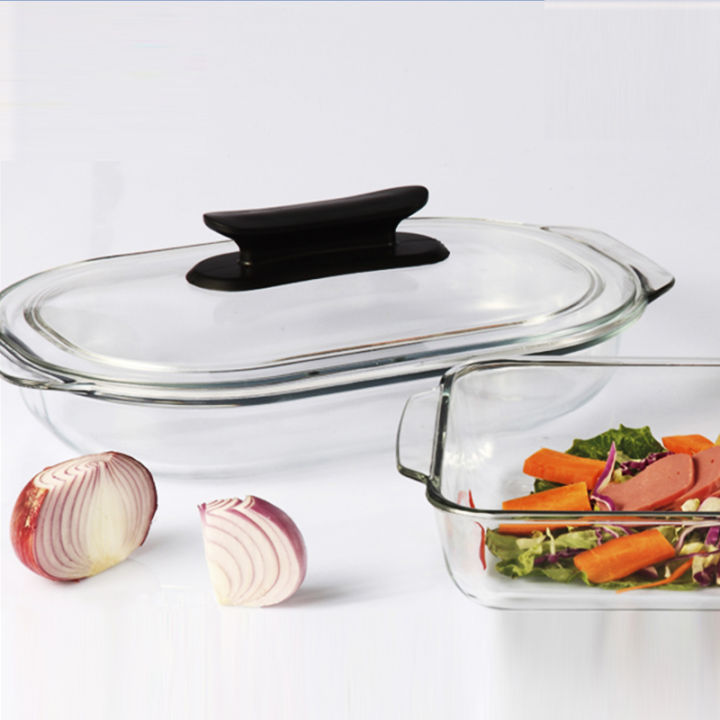 DM Fenix Casserole 3Liter with Black Knob Oval Tempered Glass