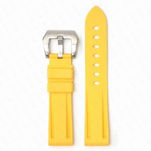 Zhangeer 22mm High Quality Soft Rubber Watch Strap Diving Sport Waterproof Replacement Watch Band Belt for Universal Bracelet  Silver Black Stainless Steel Buckle with Tools