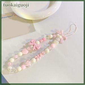 tuokaiguoji Fashion Cartoon Bowknot Mobile Phone Lanyard Phone Anti-lost Chains For Women Girls Sweet Cellphone Hanging Cord Accessories