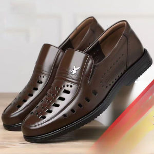 Free Shipping Spring And Autumn MenS Leather Shoes Business Formal Wear Mid-Top MenS Shoes Hollowed-Out Breathable Sandals MenS Leather Shoes Business Formal Wear Mid-Top MenS Shoes Hollowed-Out Breathable Sandals