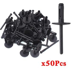 50pcs/set Universal Black Plastic Expansion Blind Rivets Bumper Clips for Most of Car Retainers Push Pin