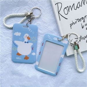 HOUCHU STUDIO Office Keyring Bus Card Cover Business Cartoon Work Card Card Holders Badge Holders ID Card Protective ID Card Holders