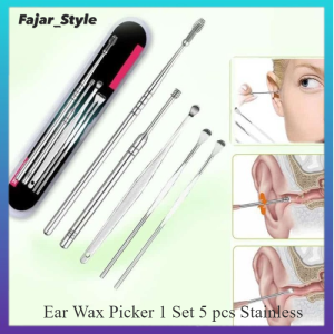 Alat Pembersih Telinga Kuping 5 in 1 Korek Kuping Stainless Ear Cleaner Anti Karat
