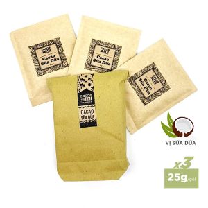 Combo dùng thử 3 gói bột ca cao sữa dừa CACAOMI - Thức uống sô cô la đậm đà cacao nguyên chất thơm ngon 20g/gói