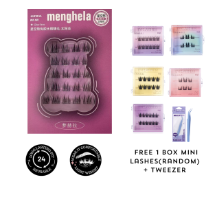 BQI- # BUY 2 EYELASH FREE 2 MINI EYELASH + FREE 1 TWEEZER #  *36pcs Self-adhesive False Eyelashes 3 Seconds to Wear No Glue Needed Faux Mink Lashes Extension Curly