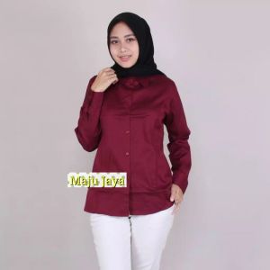 Kemeja Putih Wanita Lengan Panjang Kemeja Polos Bahan Katun Premium Kemeja Formal Kemeja Casual
