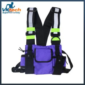 Harness Chest Bag High Visibility Waistcoat Chest Rig Lightweight Fashion Chest Front Bag Adjustable for Night Running