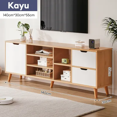 120/140cm Meja TV Kayu TV SERBAGUNA Rak Tv Minimalis Bufet Tv Minimalis Kayu Modern Murah Tv Rak