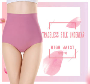 Timi 702 High waist seamless underwear plus size womens ice silk panty