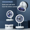 foldable electric fan mini Multifunction with led lamp desk table wall-mounted ceiling air cooler dormitory charging adjust night light usb rechargeable portable folding fans for home office gift. 