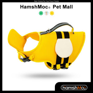 HamshMoc High Buoyancy Dog Life Jacket Reflective Dog Life Vest with Rescue Handle Removable Neck Float Safety Flotation Ripstop Lifesaver for Dog