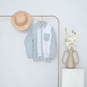 Hawwa Series Baju Atasan Kemeja Anak Perempuan Salur Katun Dealova