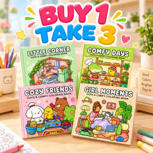 Buy 1 Take 3 Cozy Doodle-Style Coloring Book Four Themes Safe & Non-Toxic Creative & Educational Doodling Relaxing Art & Diy Fun Create A Cozy Atmosphere Enjoy Leisurely Moments
