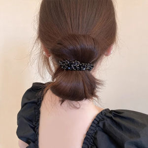 Tooyoo High-end Sparkling Diamond Hair Rope Women High Ponytail Headdress Fashionable Hair Accessories
