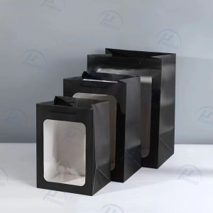 【10pcs】Party Gift Bag Birthday Bag Wedding Gift Bag Gift Bag Paper Bag Paper With Transparent Window Bag