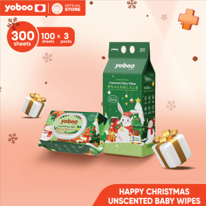 Yoboo Baby Unscented Wipes Family Bundle 300 Sheets | Hygienic | Soft | Skin-Friendly | Alcohol-free