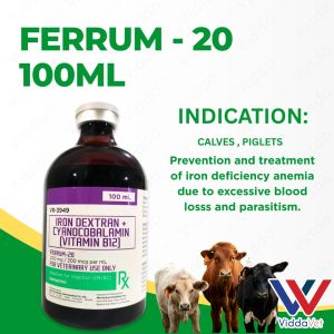 Ferrum 20 100ml Essential Iron for Livestock & Pets Ferrum 20 for Animals