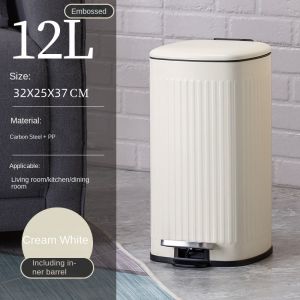 6L/8L/12L/20L/32L stainless kitchen trash can with cover metal square trash bin with pedal for room bathroom office garbage bin