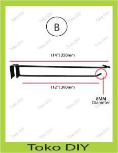 RACK BAR HOOK DOUBLE RAIL WITH PRICE TAG HOLDER