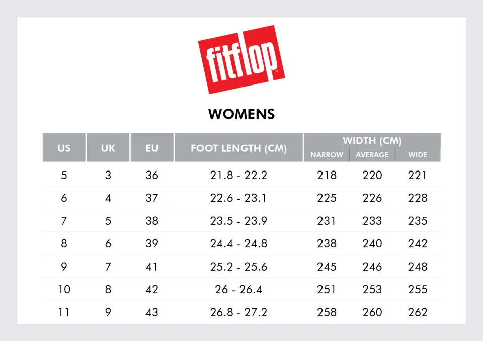 Fitflop 2025 sizing chart