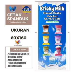 Cetak Spanduk Banner STICKY MILK VARIAN RASA & HARGA Costom Desain