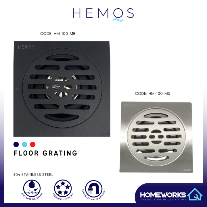 HEMOS BATHROOM FITTINGS STAINLESS STEEL SUS 304 OUTDOOR INDOOR BLACK