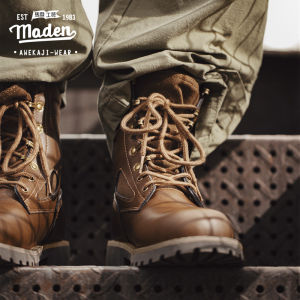 Maden brand tooling style men outdoor riding tough guy autumn 2025 new high-top desert boots middle-top retro Martin boots British style tooling shoes boy combat boots