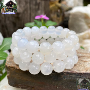 Vòng Tay Đá Mã Não Trắng 12ly “vật phẩm phong thủy may mắn an lành”