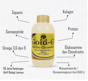 Gold-G Sea Cucumber 500ml Jeli Gamat original membantu pemulihan penyembuhan luka