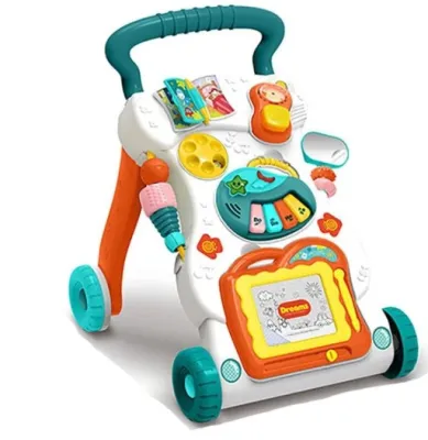 Baby Push Walker Toddler Trolley Sit-to-Stand Walker for Kids Early Learning Stand Kids Toy
