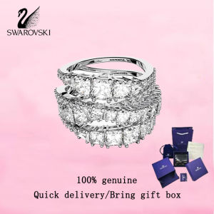 💎 Swarovski 💎 Womens fashion Ring S925 sterling silver mixed cut white diamond M5584647 Twist Wrap ring Valentines Day gift Birthday gift