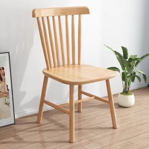 lron Poetry.PH Solid Wood Dining Chair Wooden Chair for Restaurant 100KG Loading Bearing Ergonomic Stool Legs&Back for Room Restaurant Household