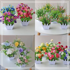 (sd150) Small fence simulation plant potted Simulation plant home decorationArtificial flowers artificial plants