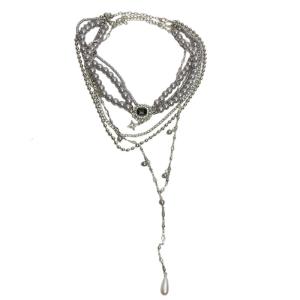 Multilayer Pearls Necklace Trendy Fashion Neck Alloy Texture Beads Neck for Enhancing Your Everyday Look