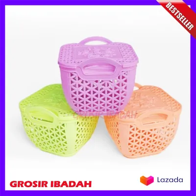 12 PCS KERANJANG SEGI + TUTUP / KOTAK SERBAGUNA / SOVENIR / HAMPERS