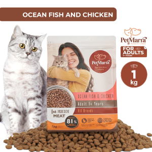PetMarra Adult Cat / Kitten Dry Food Oceanfish Chicken Beef Liver Milk Flavor 1kg Collection cats kibbles all breeds