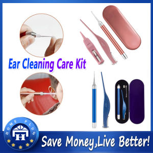 【Local delivery】 LED Flashlight Ear Forceps EarPick Cleaning Tweezers Tool Stainless Steel Nose Navel Visible Clip Adult Earwax Removal Care LED-Earpick-Kit