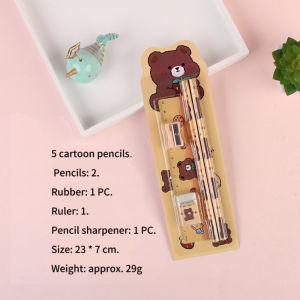 5 in 1 Cartoon Stationary Gifts Set For Kids Children Day Birthday Gift