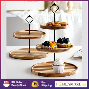[SG Ready Stock]2Tier/3Tier Wood Dessert Rack Dessert Stand Cake Stand Cupcake Display Afternoon Tea Stand
