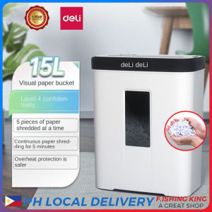 【COD+Free Gift】Deli 15L Paper Shredder Machine Heavy Duty Shredder Machine Can Shred Staples A4 High Quality Automatic Shredder Electric Paper Shredder