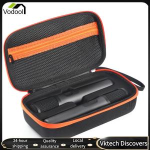 【Vodool】 Rechargeable Battery EVA Hard Shell Exterior Case Shockproof Organizer Storage Box 2 Slots for PartyBox Wireless Mic