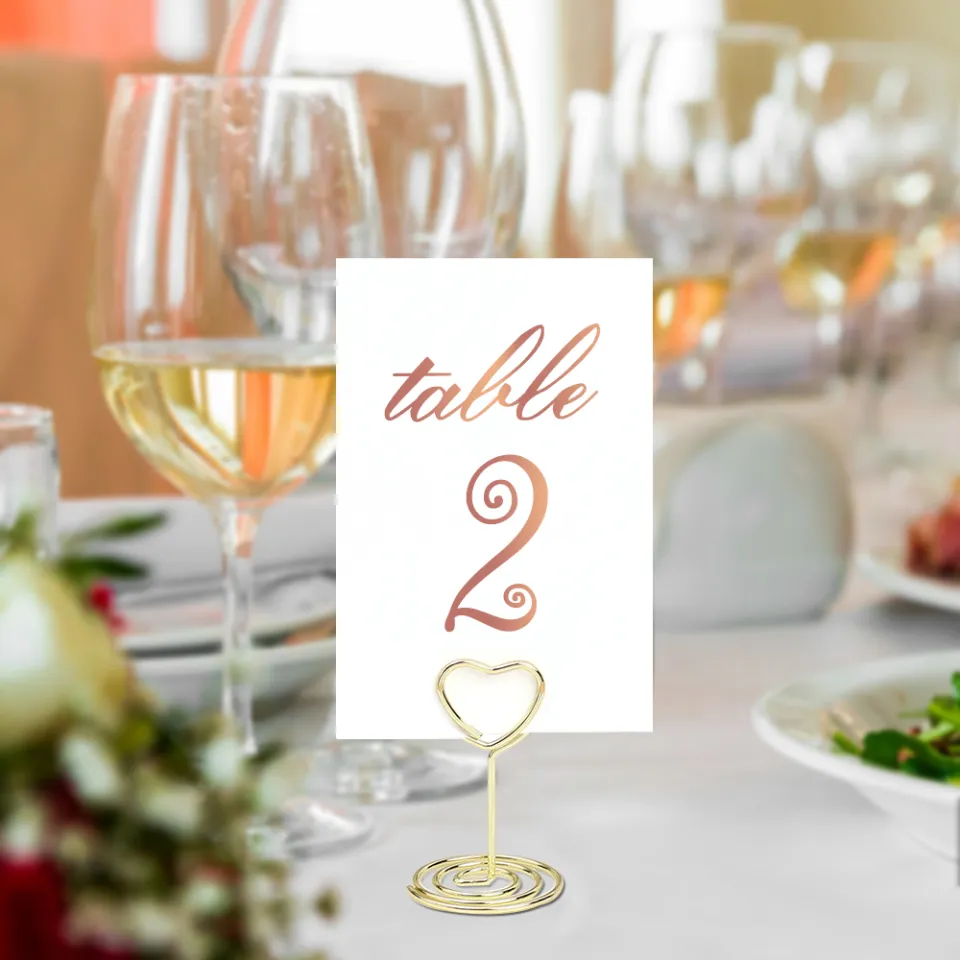thumbnail image 2 of UMETDO 30PCS Table Number Holders Place Card Holder - Photo Holders For Tables, Cards Stand Name Menu Clips,Small Table Sign Holders For Wedding Anniversary Birthday Party (Gold 2 of 12